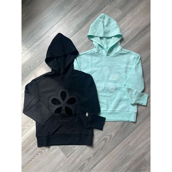 NWOT Skechers black & turquoise bundle of two size 7 hoodies - Picture 1 of 5